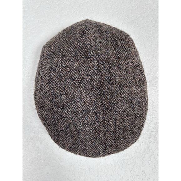 VINTAGE 100% WOOL HAND WOVEN HARRIS TWEED FLAT CAP - Picture 2 of 8